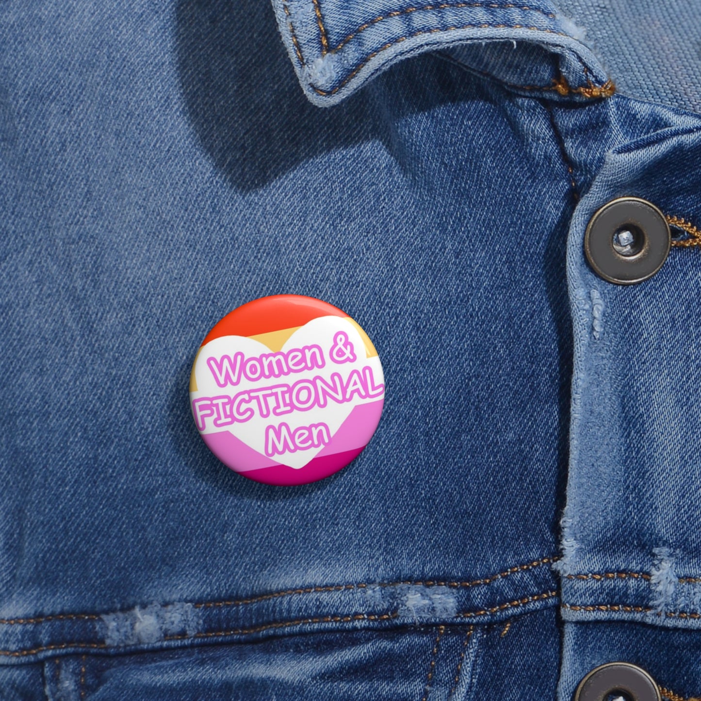 FICTIONAL Men Lesbian Pin Button