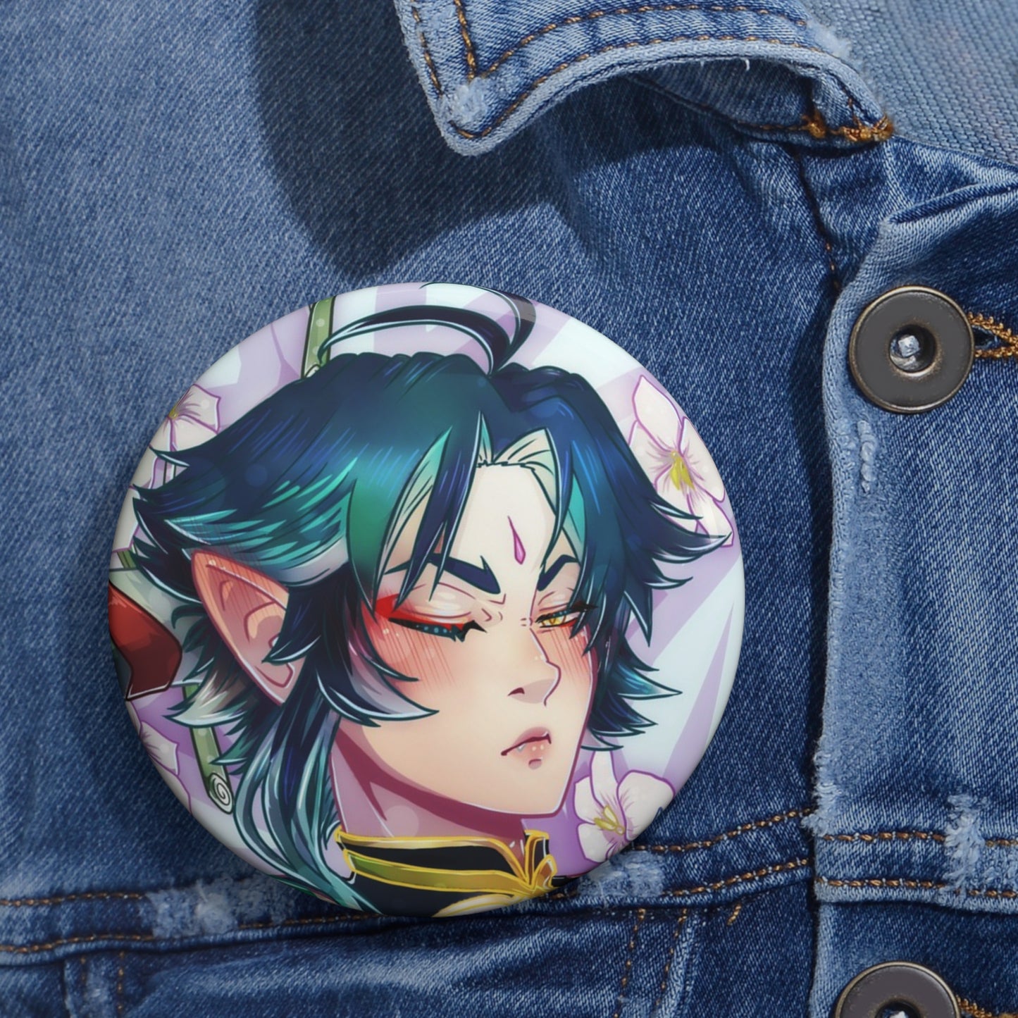 Xiao Dakimakura Fanart Pin Button