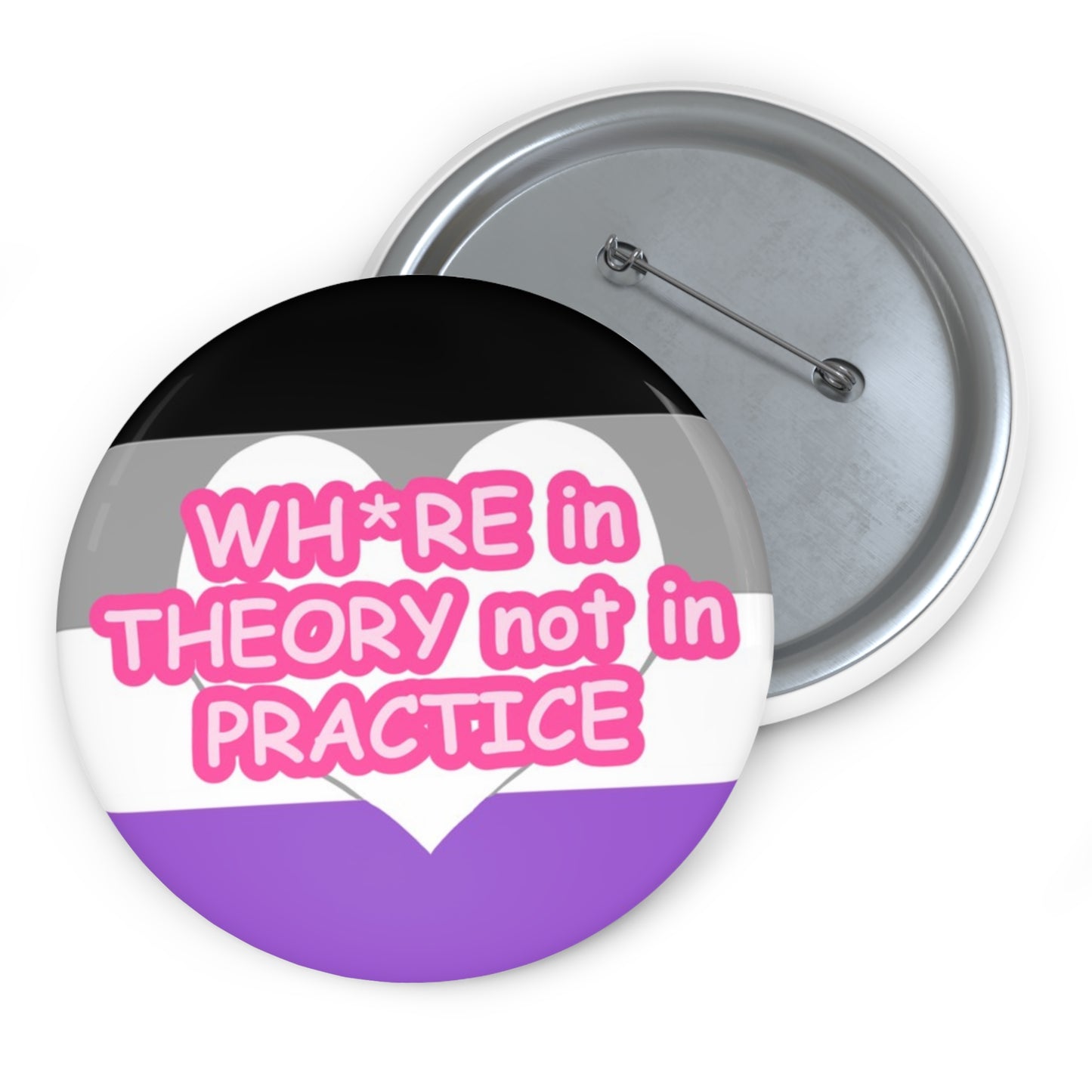 Wh*re in Theory Not in Practice Asexual Pride Pin
