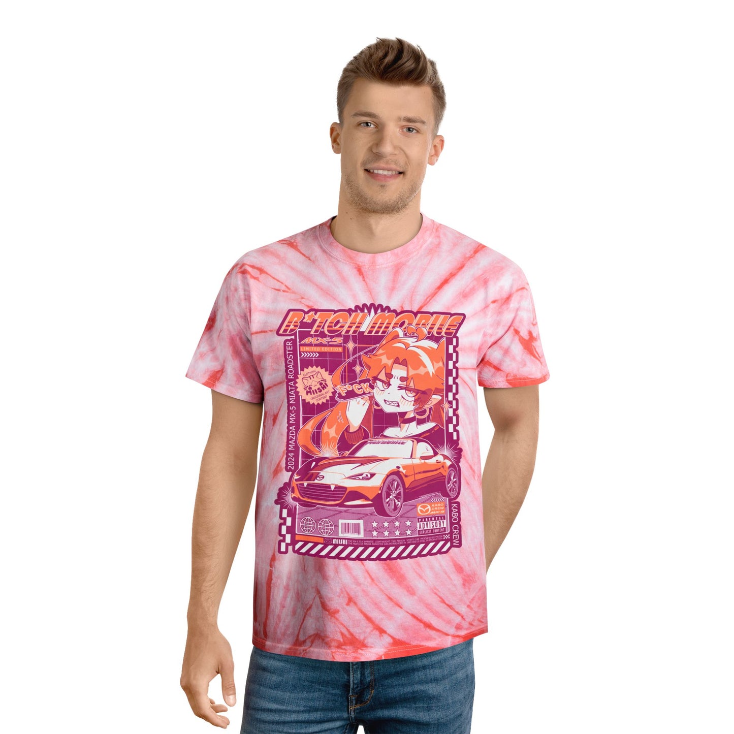 B*tch Mobile Lesbian Pride Flag Graphic T-shirt