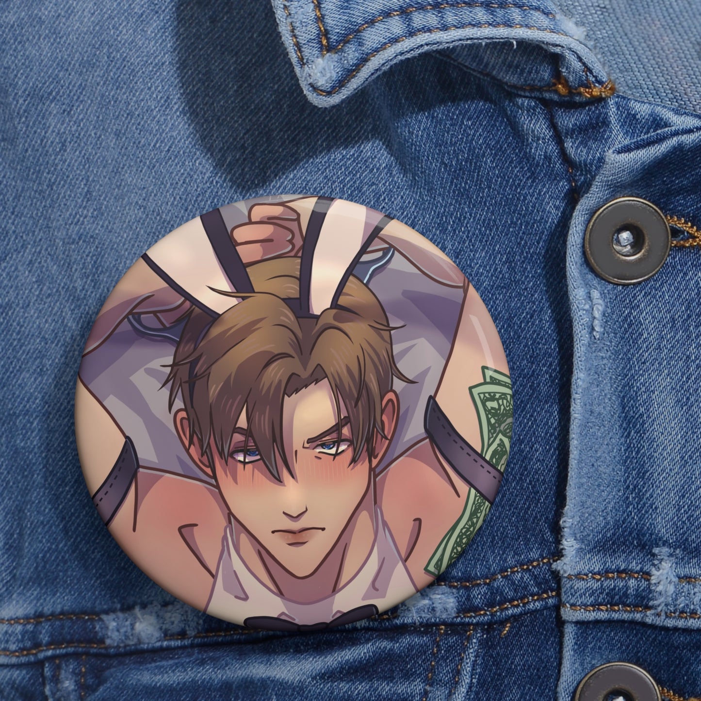 Leon Kennedy Bunny Suit Pin Button, Leon Simp Gifts, RE4 Lover Presents, Leon Girlies, boba mouse pad, Boba stickers