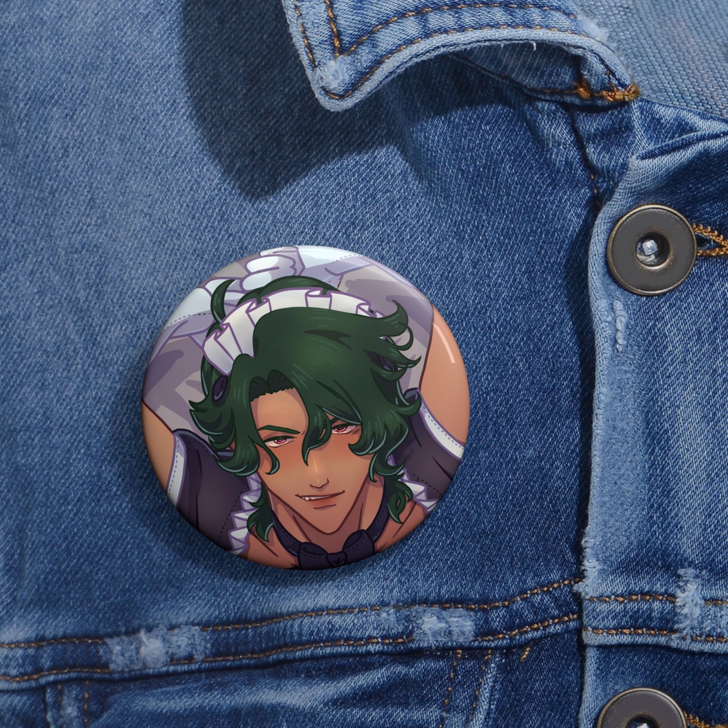 Kojiro Nanjo Maid Uniform Pin Button, Gifts for Joe Simps, Skater Men, Sexy Boba Mousepad Anime Men Presents
