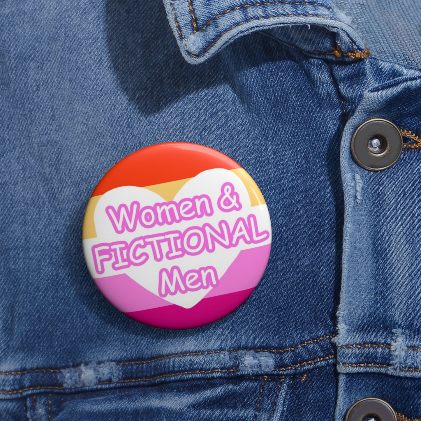 FICTIONAL Men Lesbian Pin Button