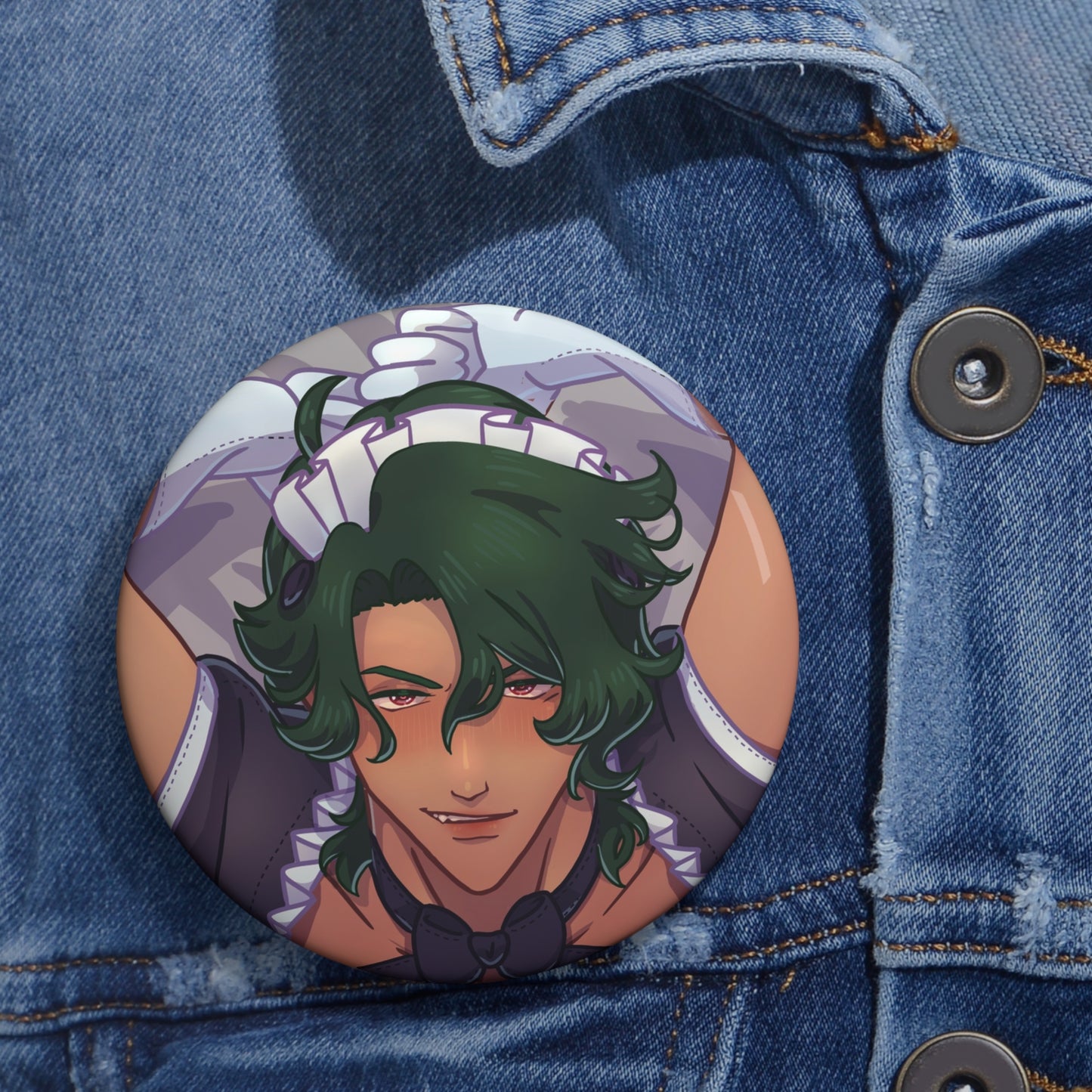 Kojiro Nanjo Maid Uniform Pin Button, Gifts for Joe Simps, Skater Men, Sexy Boba Mousepad Anime Men Presents