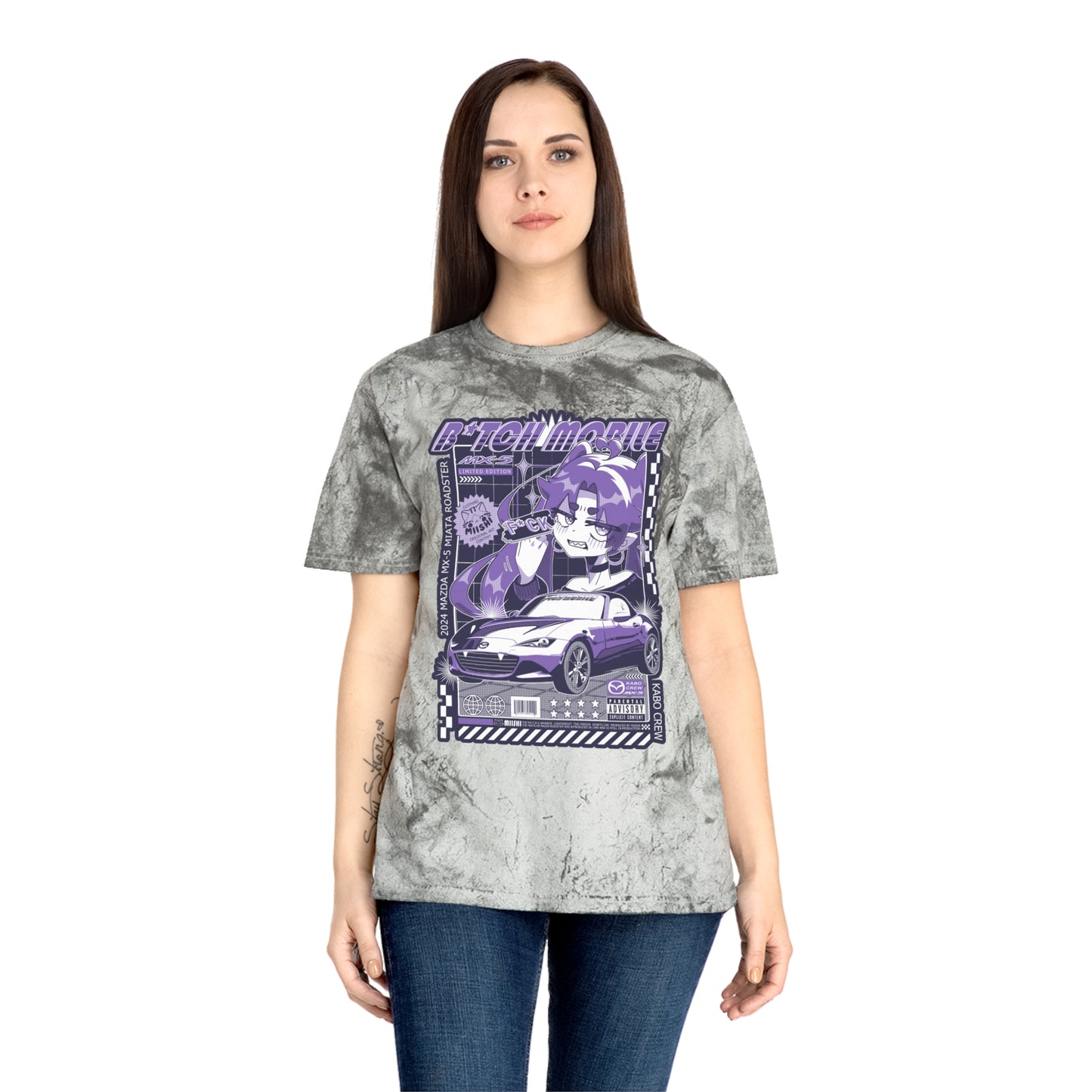 B*tch Mobile Asexual Pride Flag Graphic T-shirt