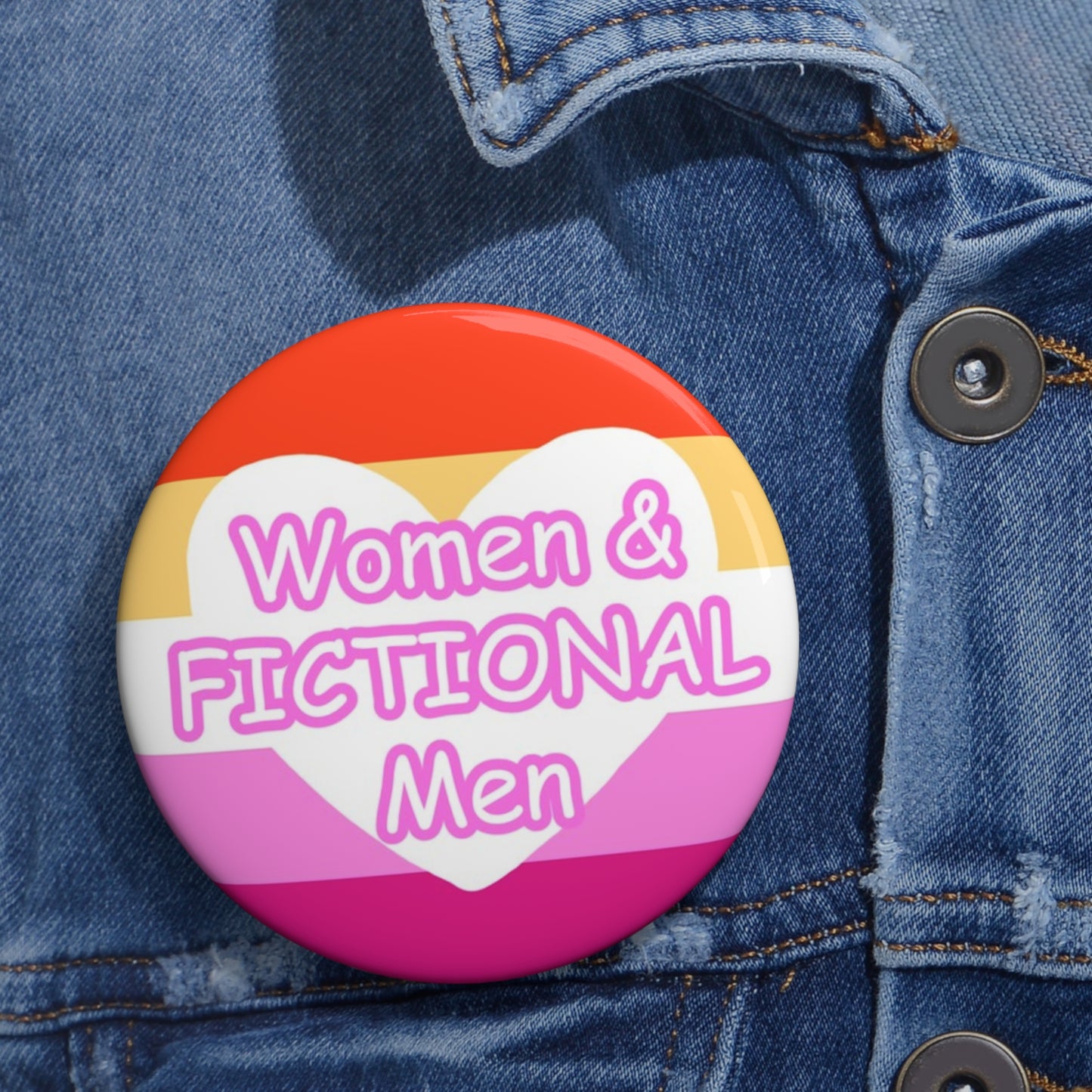 FICTIONAL Men Lesbian Pin Button